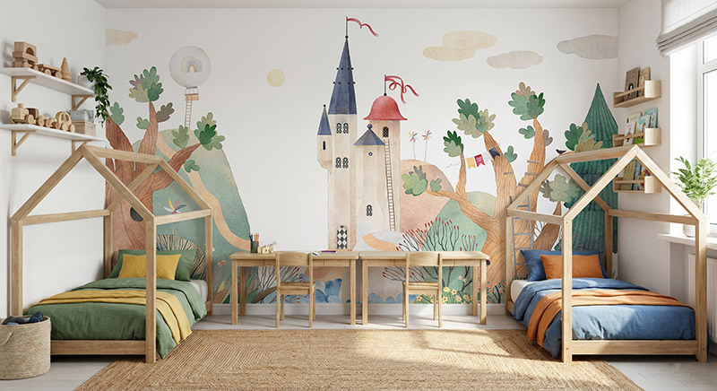 Bajkowy zamek w lesie