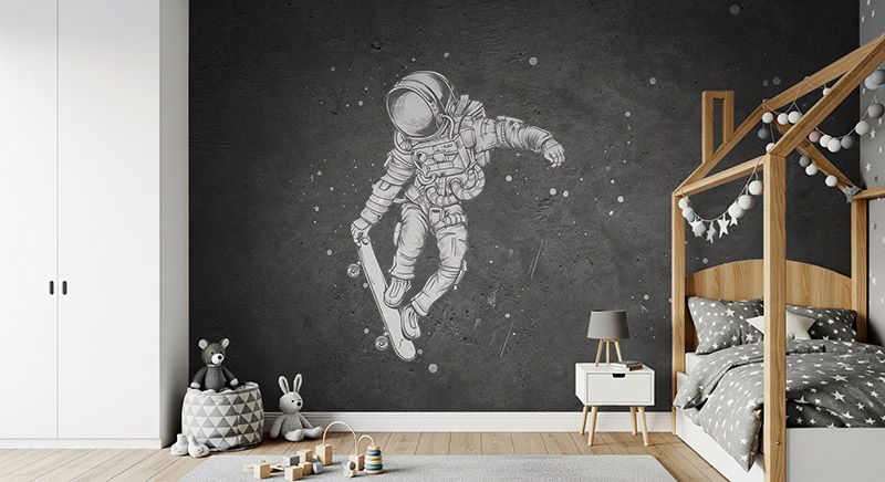tapeta astronauta na deskorolce