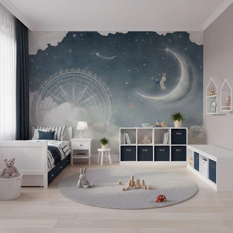 Fototapeta w chmurki do pokoju dziecka: różowa, szara czy nocne niebo?