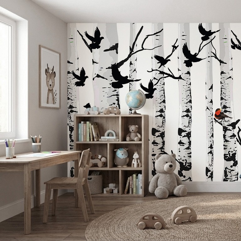 Pokój dziecka w stylu skandynawskim: tapety w roli głównej
