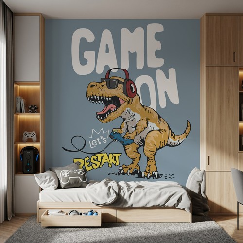 Kreskówkowy dinozaur grający w grę #ul652