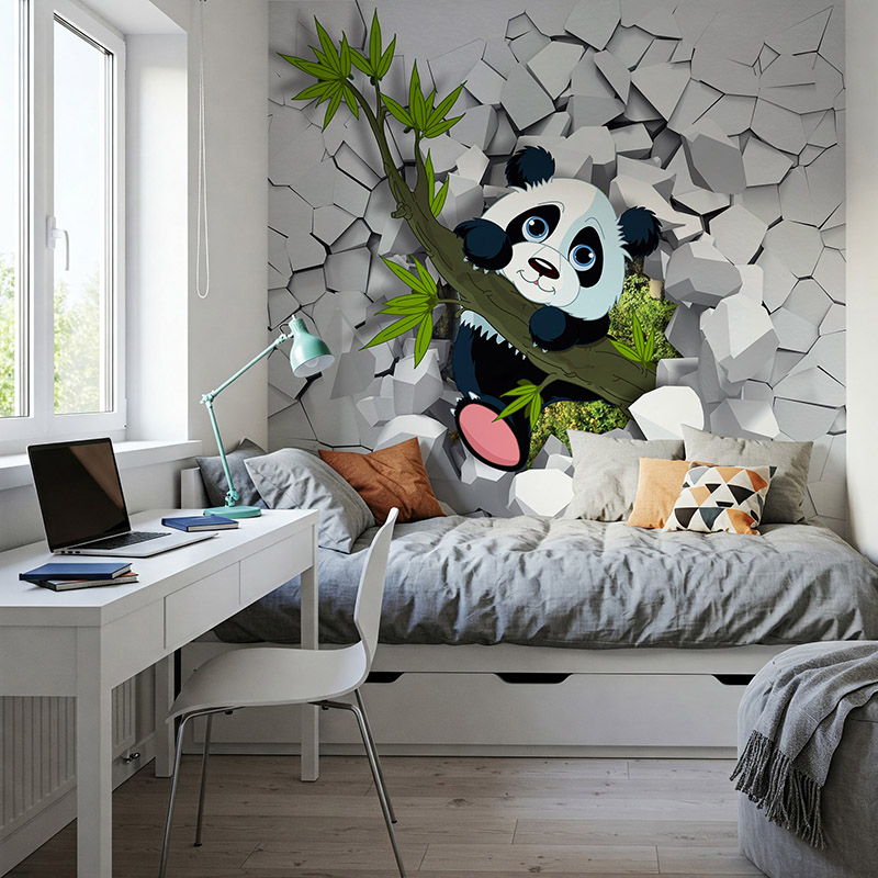 Panda wychodząca ze ściany #ul120
