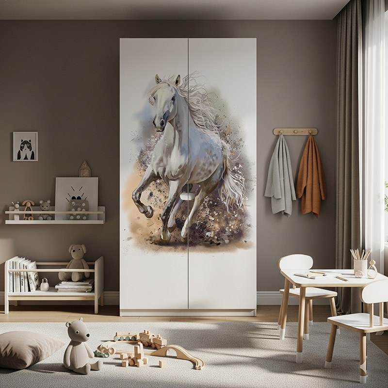 Biały koń w galopie #ul392