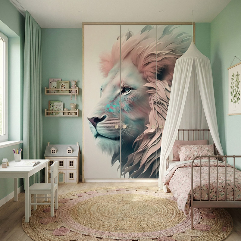 Kolorowa głowa lwa #ul610