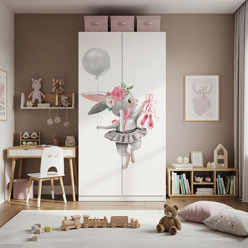 Króliczek baletnica z kwiatami i balonem #ul425