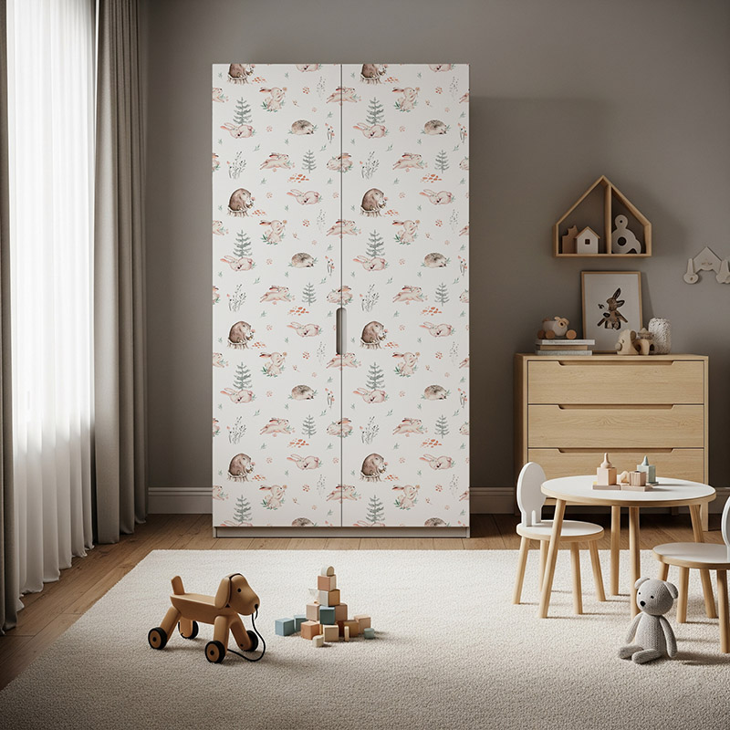 Leśne zwierzątka na polanie, wzór #ul465