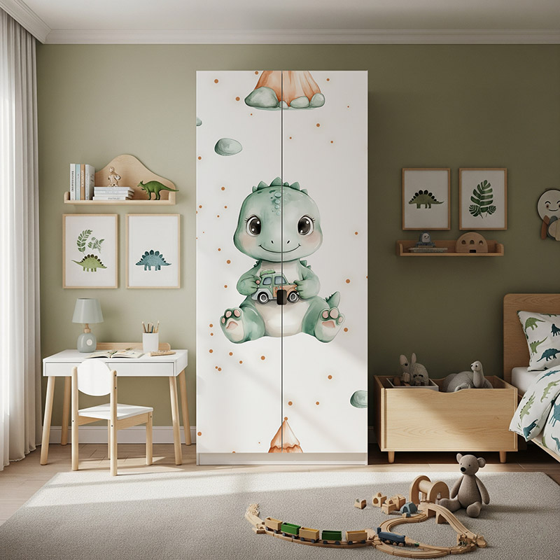 Mały dinozaur z autkiem, wzór #ul685