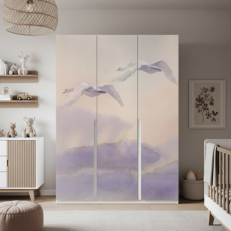 Niebo i lecące łabędzie #ul759