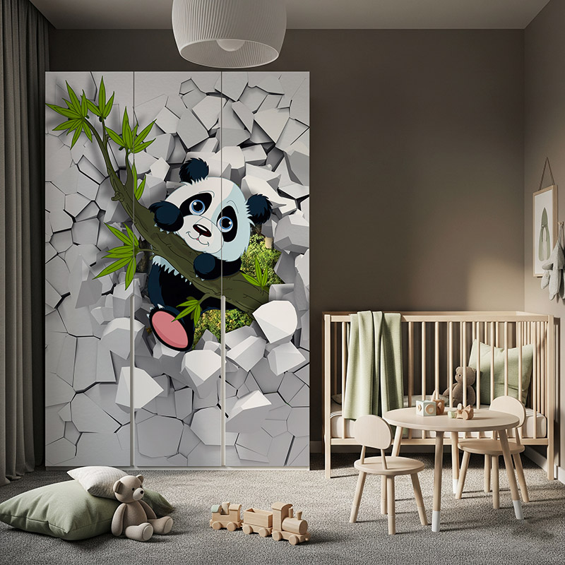 Panda wychodząca ze ściany #ul120