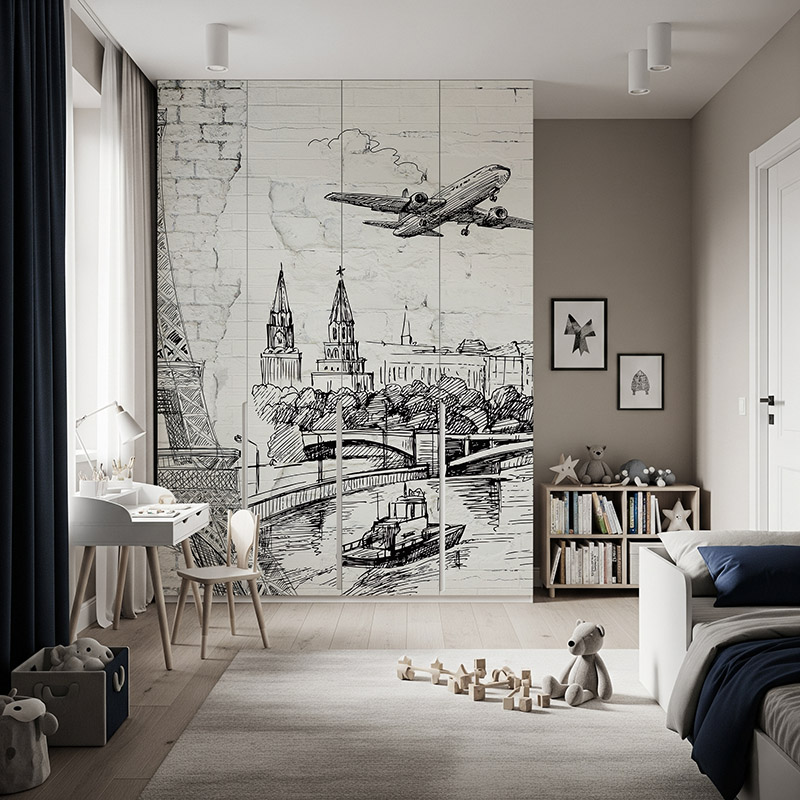 Paryż na tle ceglanej ściany #ul349