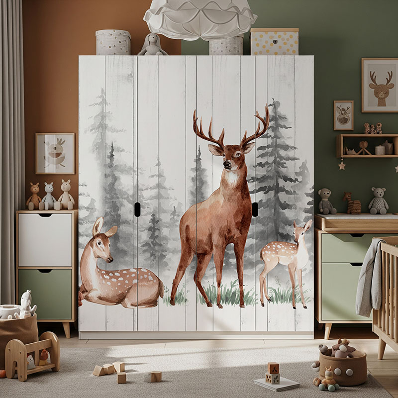 Rodzina jeleni w lesie #ul319