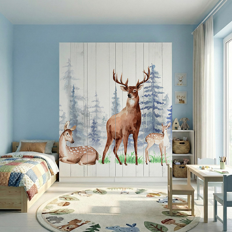 Rodzina jeleni w lesie #ul687