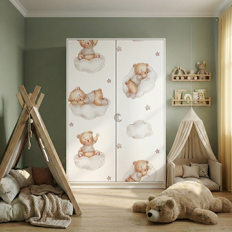 Śpiące Misie na Chmurkach, wzór #ul152