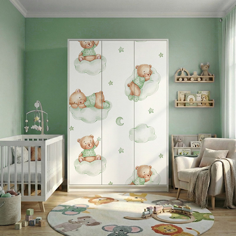 Śpiące misie w chmurach, wzór #ul488