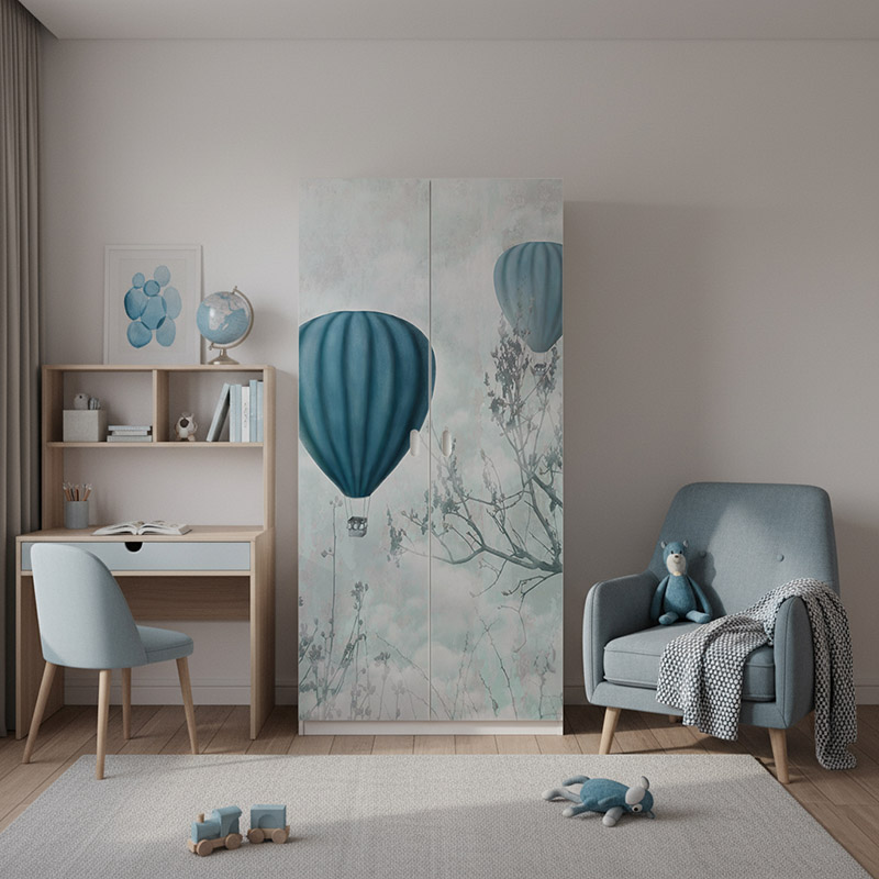 Turkusowe balony we mgle #ul283