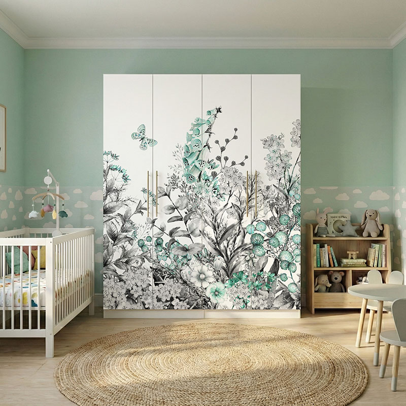 Turkusowe kwiaty na łące #ul534