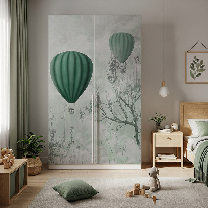 Zielone balony we mgle #ul504