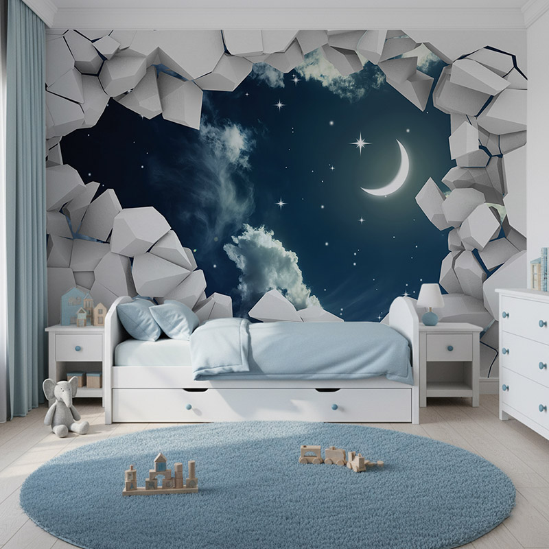 Gwieździste niebo w zburzonej ścianie #ul766