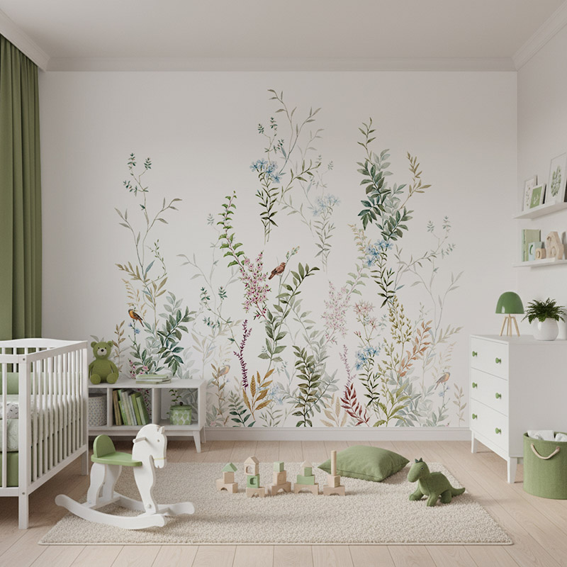 Kwiaty liście i ptaki #ul737