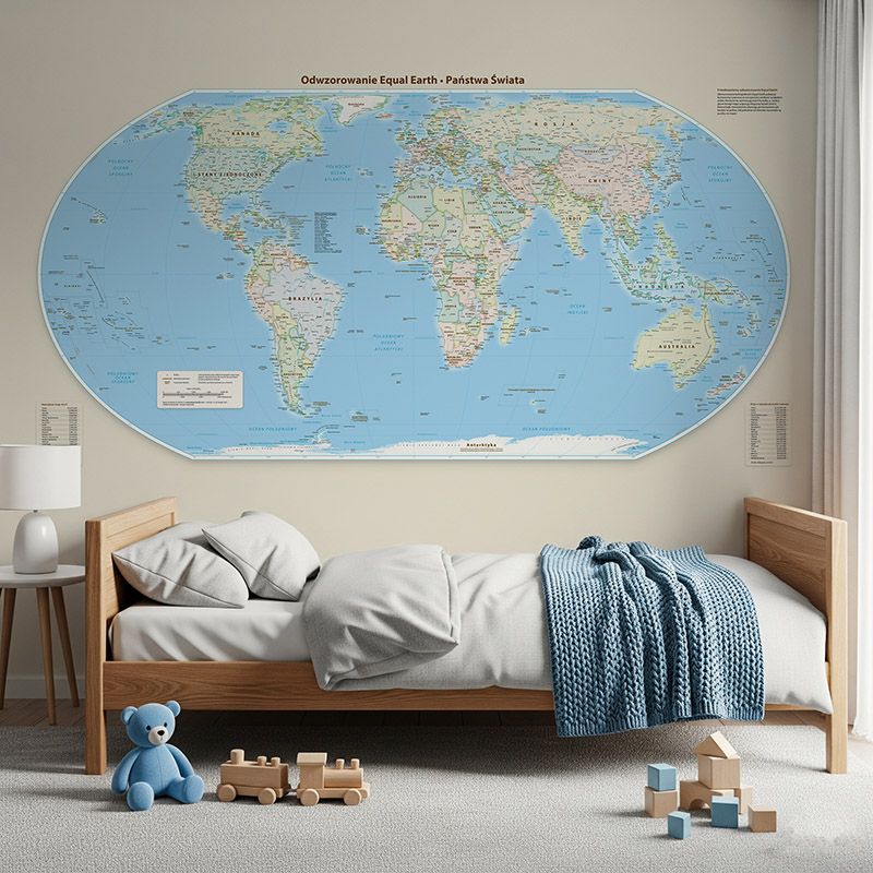 Mapa świata z polskimi napisami – Equal Earth #ul679
