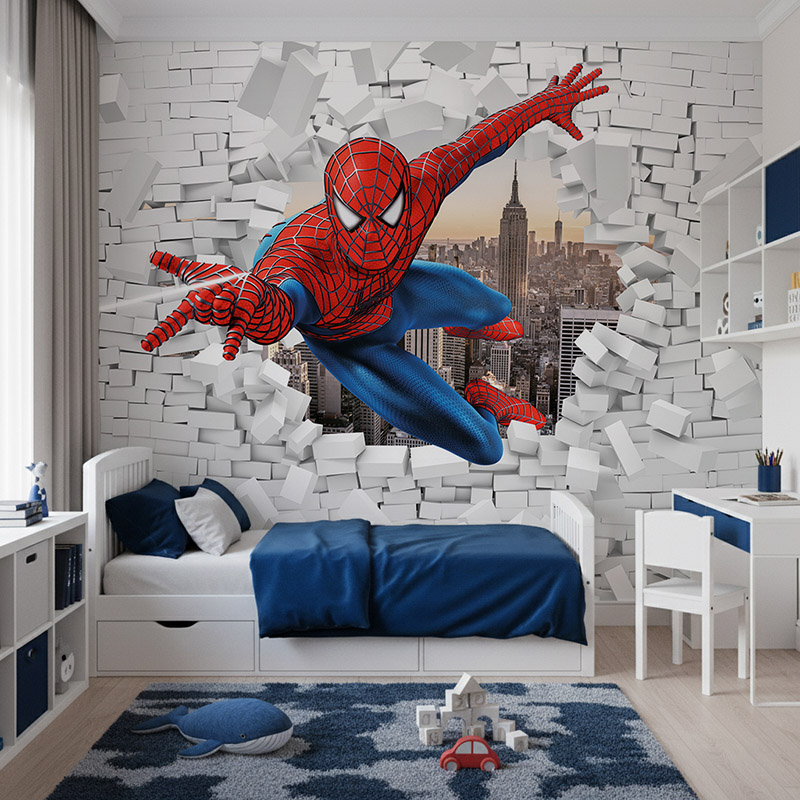 Spiderman burzy ścianę #ul732