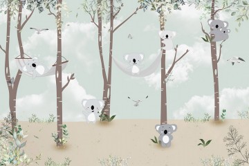 Misie koala odpoczywające w lesie