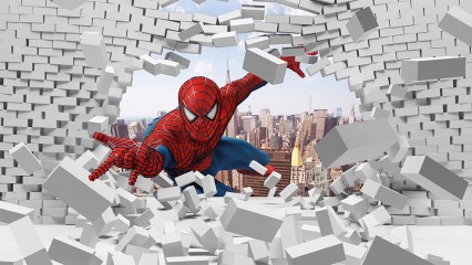 Spider-Man przebija ścianę