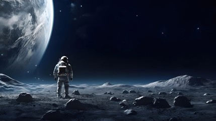 Astronauta na księżycu