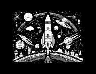 Rakieta w przestrzeni kosmicznej