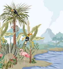 Tropikalne zwierzęta nad wodą