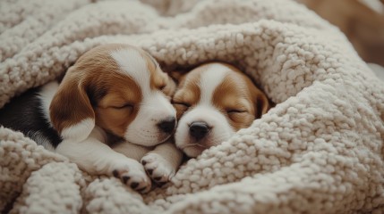 Śpiące małe pieski