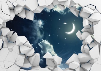 Gwieździste niebo w zburzonej ścianie