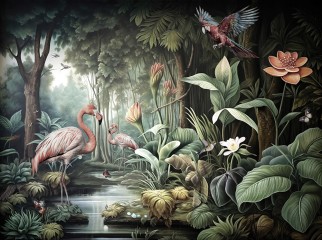 Flamingi w dżungli