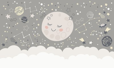 Kosmos i uroczy księżyc