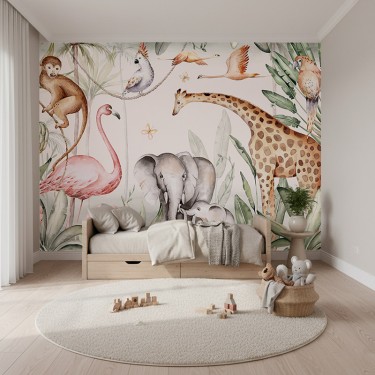 Tapeta Afrykańskie zwierzęta w dżungli