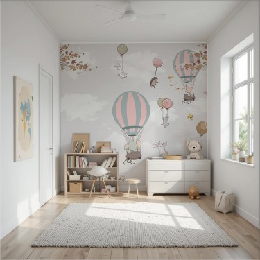 Tapeta Balony i latające zwierzątka