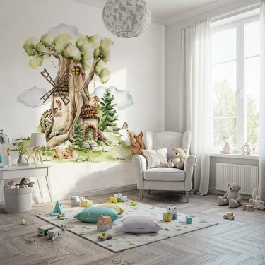 Tapeta Domek w drzewie