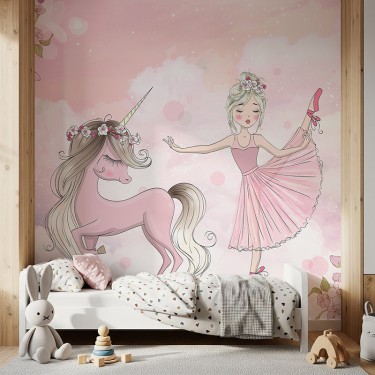 Tapeta Baletnica i jednorożec