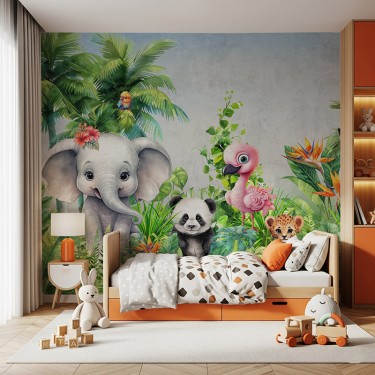 Tapeta Urocze małe zwierzątka w dżungli