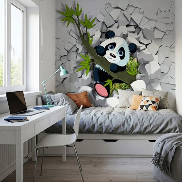Tapeta Panda wychodząca ze ściany