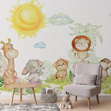 Tapeta Wesołe zwierzątka safari