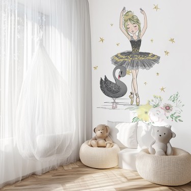 Tapeta Tańcząca baletnica wśród gwiazd