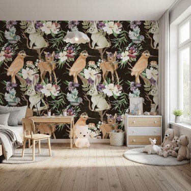 Fototapeta Zaczarowany las ze zwierzętami