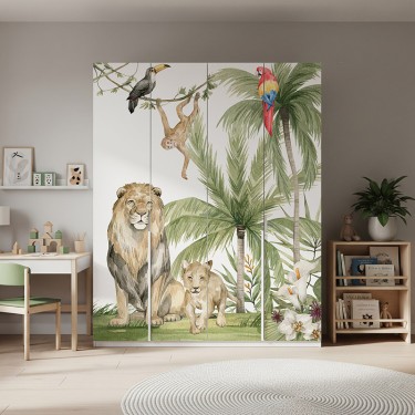 Naklejka na meble Afrykańskie zwierzęta w dżungli