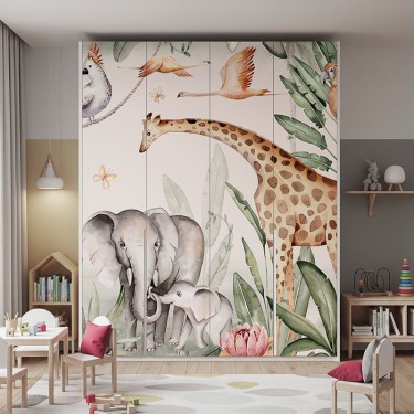 Naklejka na meble Afrykańskie zwierzęta w dżungli