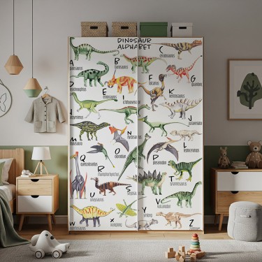Naklejka na meble Alfabet dinozaurów