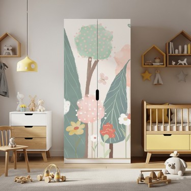 Naklejka na meble Bajkowy las i kwiaty