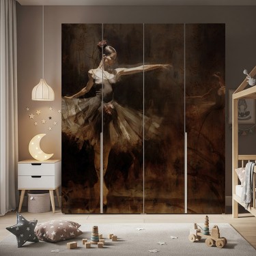 Naklejka na meble Baletnica na abstrakcyjnym tle
