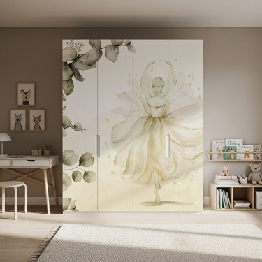 Naklejka na meble Baletnica w kwiatach