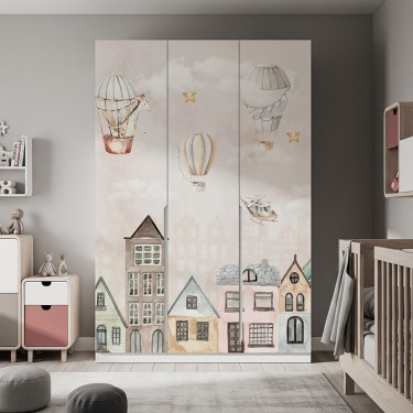 Naklejka na meble Balony nad Miasteczkiem